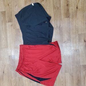 Red and Black Athletic Shorts 2 Pcs